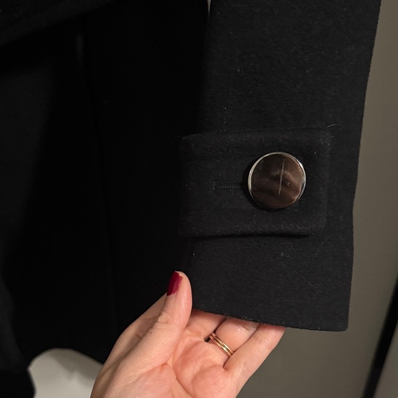 Aritzia Black Double-Breasted Trench Coat - Picture 4 of 7